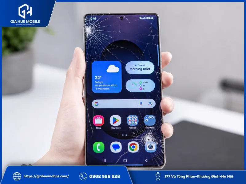 Điện thoại bị rơi dẫn đến nứt kính