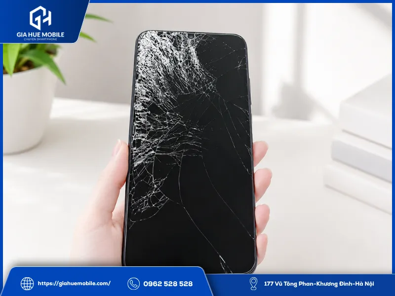 Kính màn hình bị vỡ do va đập mạnh