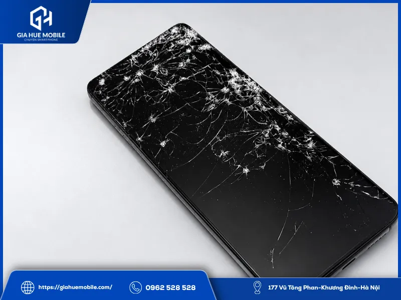 Điện thoại bị rơi từ trên cao khiến mặt kính bị nứt, vỡ