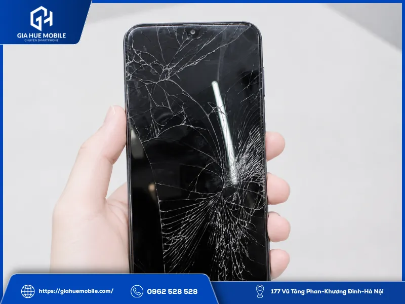 Kính màn hình bị nứt, vỡ do rơi từ trên xuống