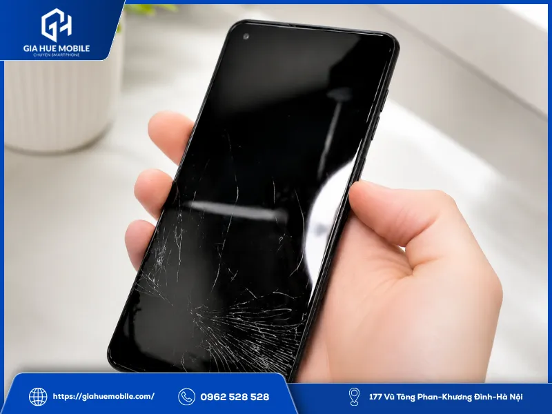 Màn hình rơi từ trên xuống vỡ, nứt kính màn hình