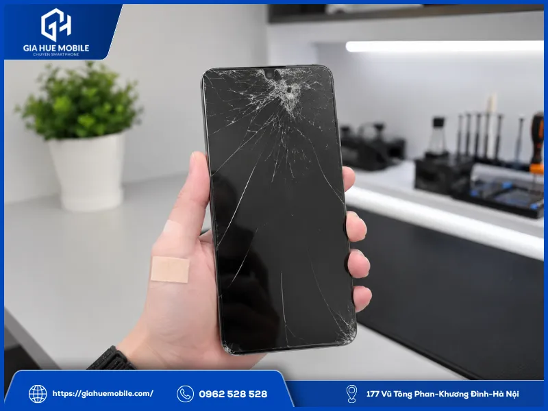 Mặt kính bị nứt vỡ do rơi rớt