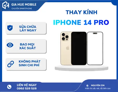 Thay kính iPhone 14 Pro chính hãng, lấy ngay