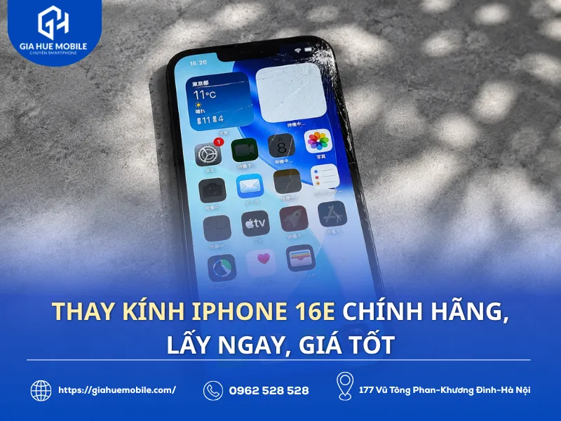 Thay kính iPhone 16e chính hãng, lấy ngay, giá tốt