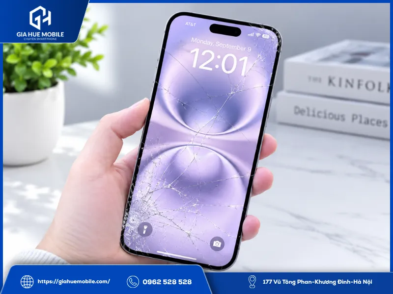 Mặt kính bị vỡ do cấn mạnh vào màn hình