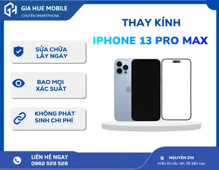 Thay kính iPhone 13 Pro Max chính hãng, lấy ngay