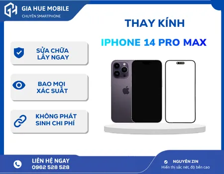 Thay kính iPhone 14 Pro Max chính hãng, giữ màn zin, lấy ngay