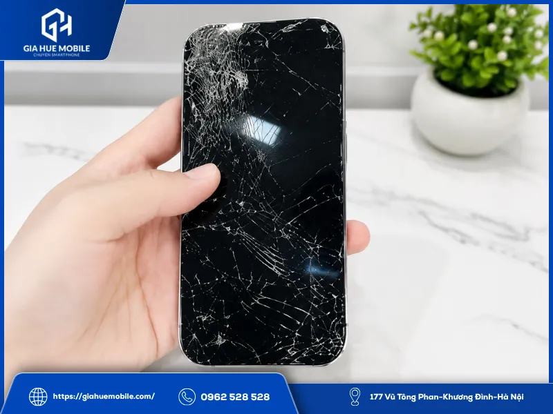 Do rơi từ trên cao khiến mặt kính bị vỡ