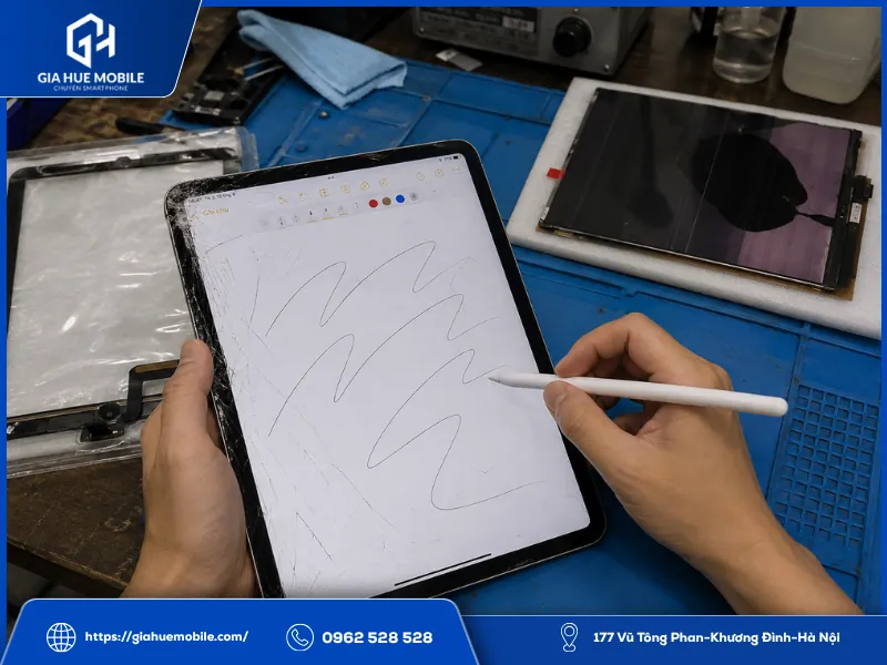 Kiểm tra iPad để phân biệt thay kính cảm ứng hay màn hình
