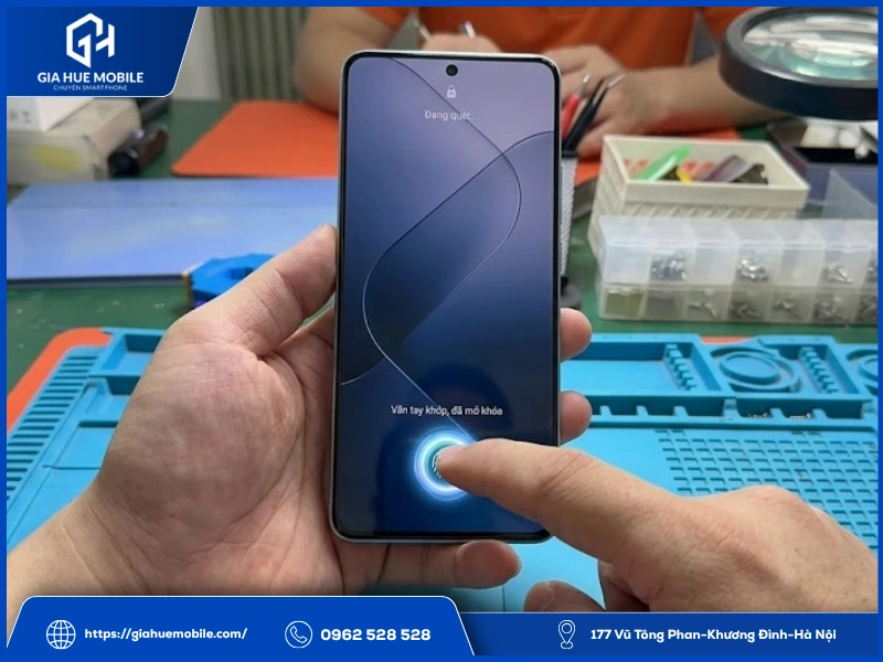 Cách kiểm tra vân tay Xiaomi 14T sau khi ép kính